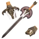 Conan the Barbarian Father’s Sword replica with stainless steel blade and wooden display plaque