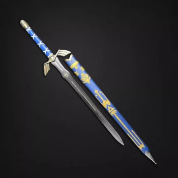 Full-size 49-inch Master Sword collectible with faux leather-wrapped handle