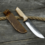 Handcrafted fixed-blade bushcraft knife with full tang