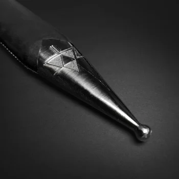 Limited edition black Zelda sword collectible with faux leather-wrapped handle and golden designs